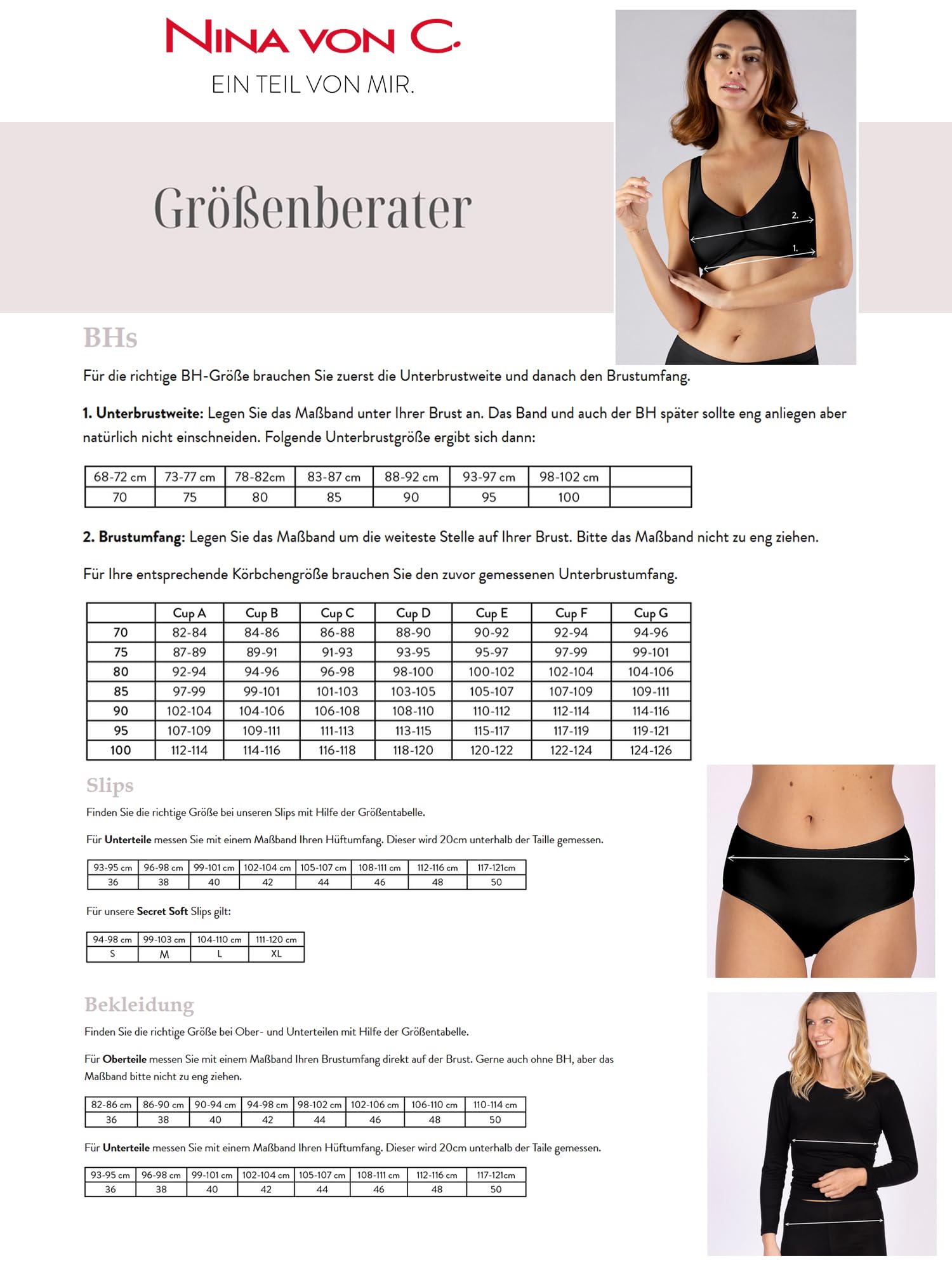 Nina von C 8er Pack Taillenslip Daily | 38-52 | reine Baumwolle, Glanzabschlüsse, ohne Seitennähte