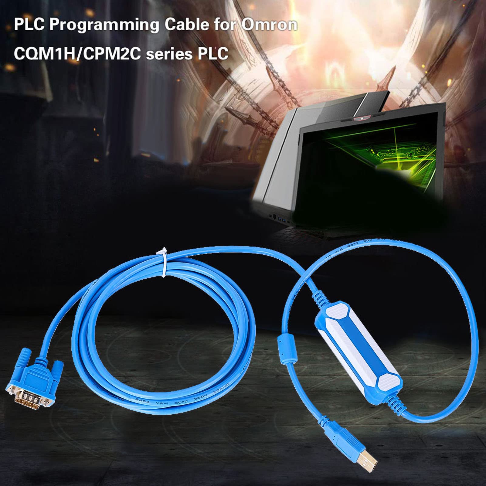 Adaptador Serial PLC Cable Programación Compatible CQM1H CPM2C Series Conector DB9 Puerto Serial Industrial para Automatización Controladores