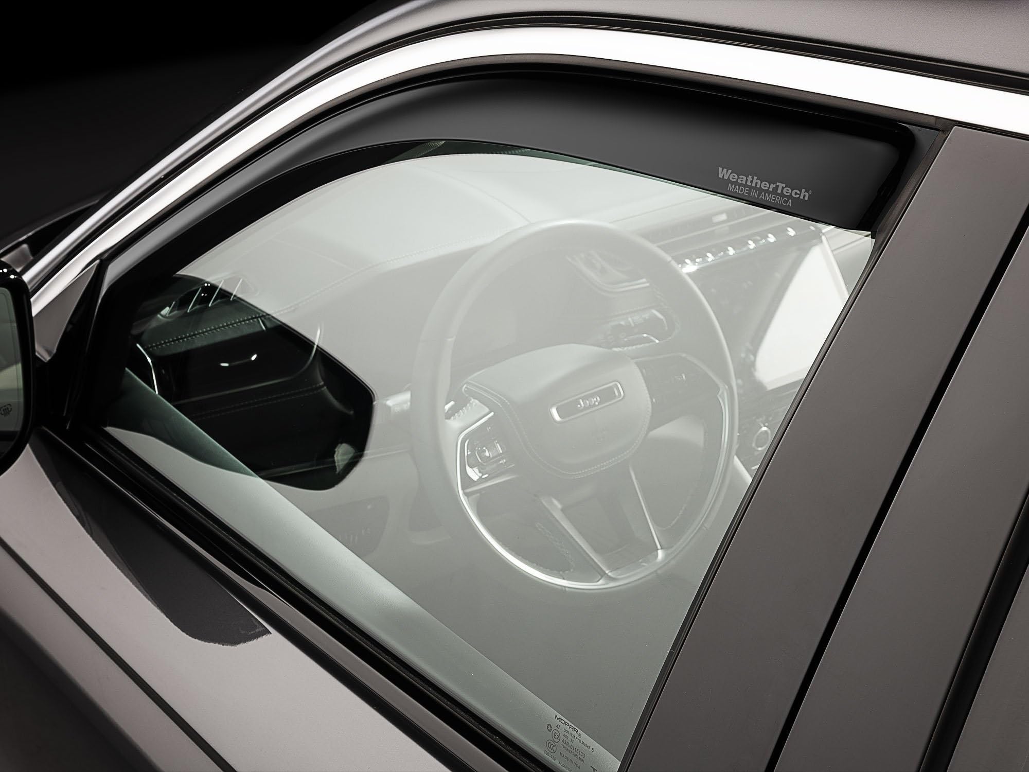 WeatherTech Custom Fit Side Window Deflectors for Jeep Grand Cherokee 4xe, Grand Cherokee L, Grand Cherokee - (801048IM), Dark
