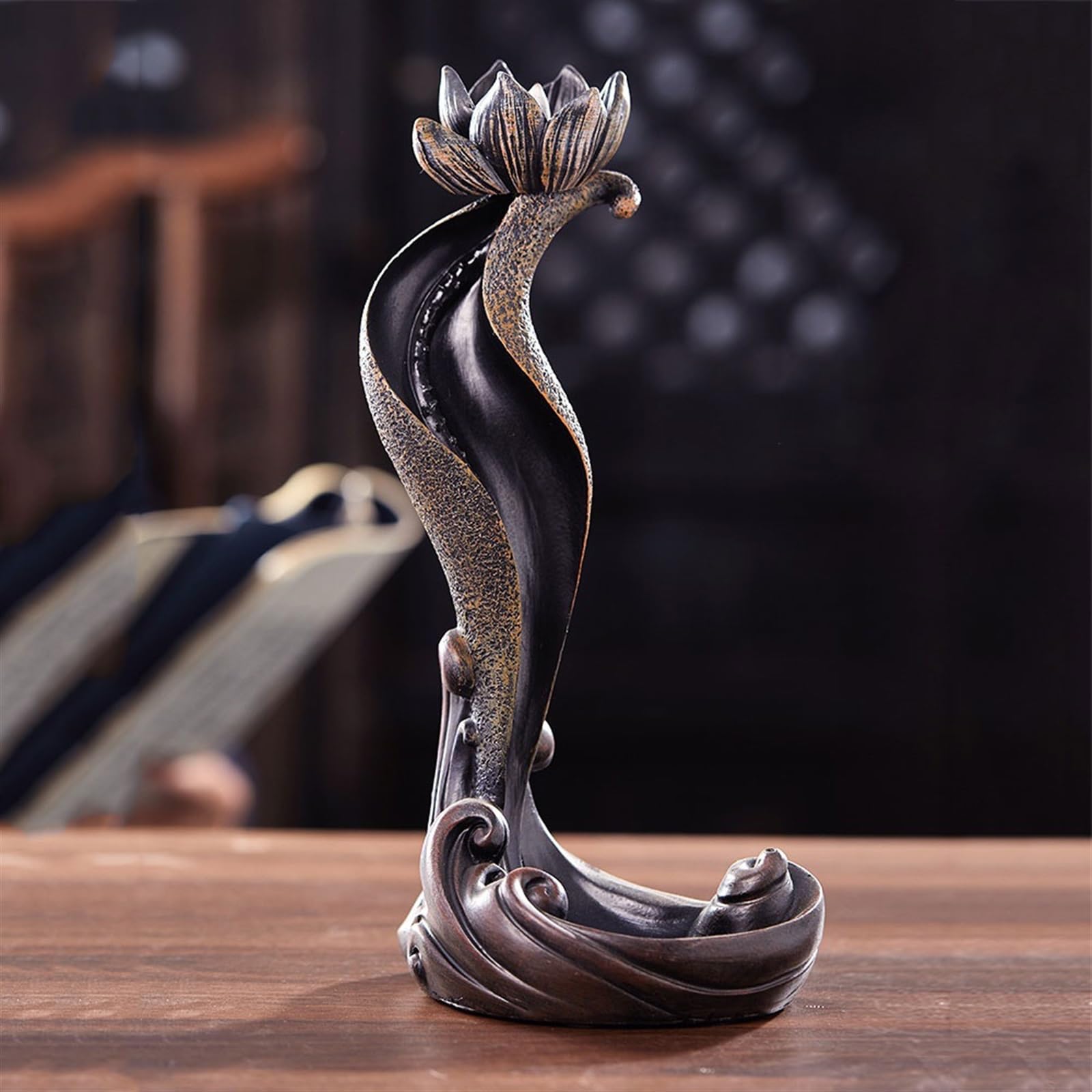 Elegante Squisito bruciatore di incenso a riflusso Creativo grande decorazione articoli Bruciatore fluente for aromaterapia cinese Bruciatore di incenso