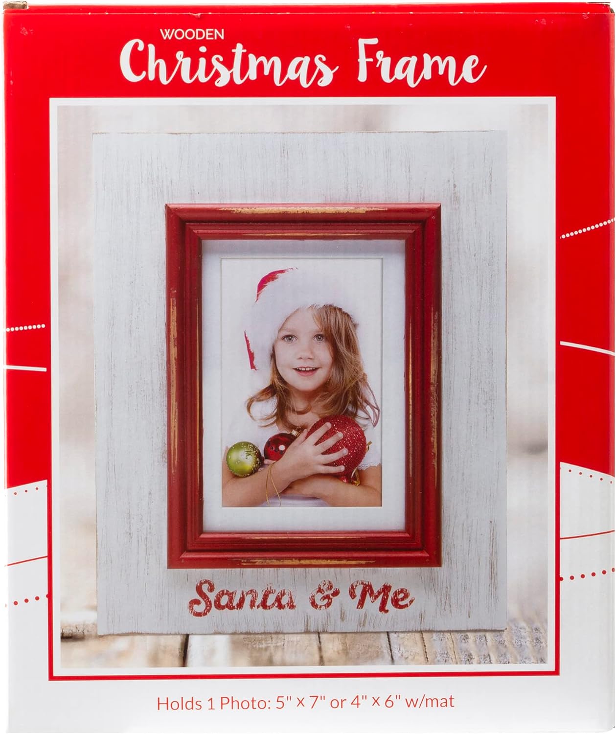 4" x 6" or 5" x 7" Santa & Me Wood Picture Frame image 3