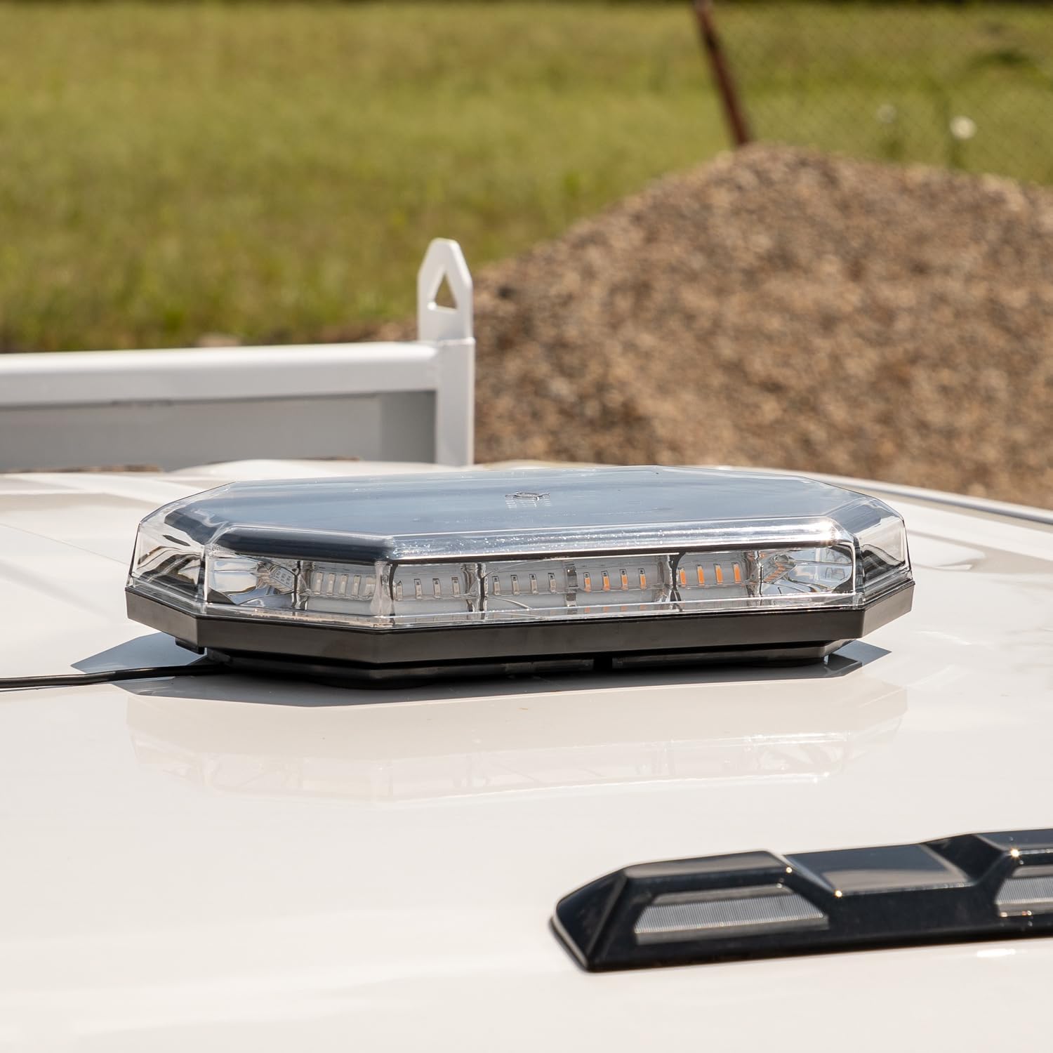 Buyers Products 8891179 Amber/Green LED Mini Light Bar, Permanent or Magnetic Mount, 15' Lead with On/Off Switch, Emergency Lights for Vehicles, LED Strobe Lights for Trucks