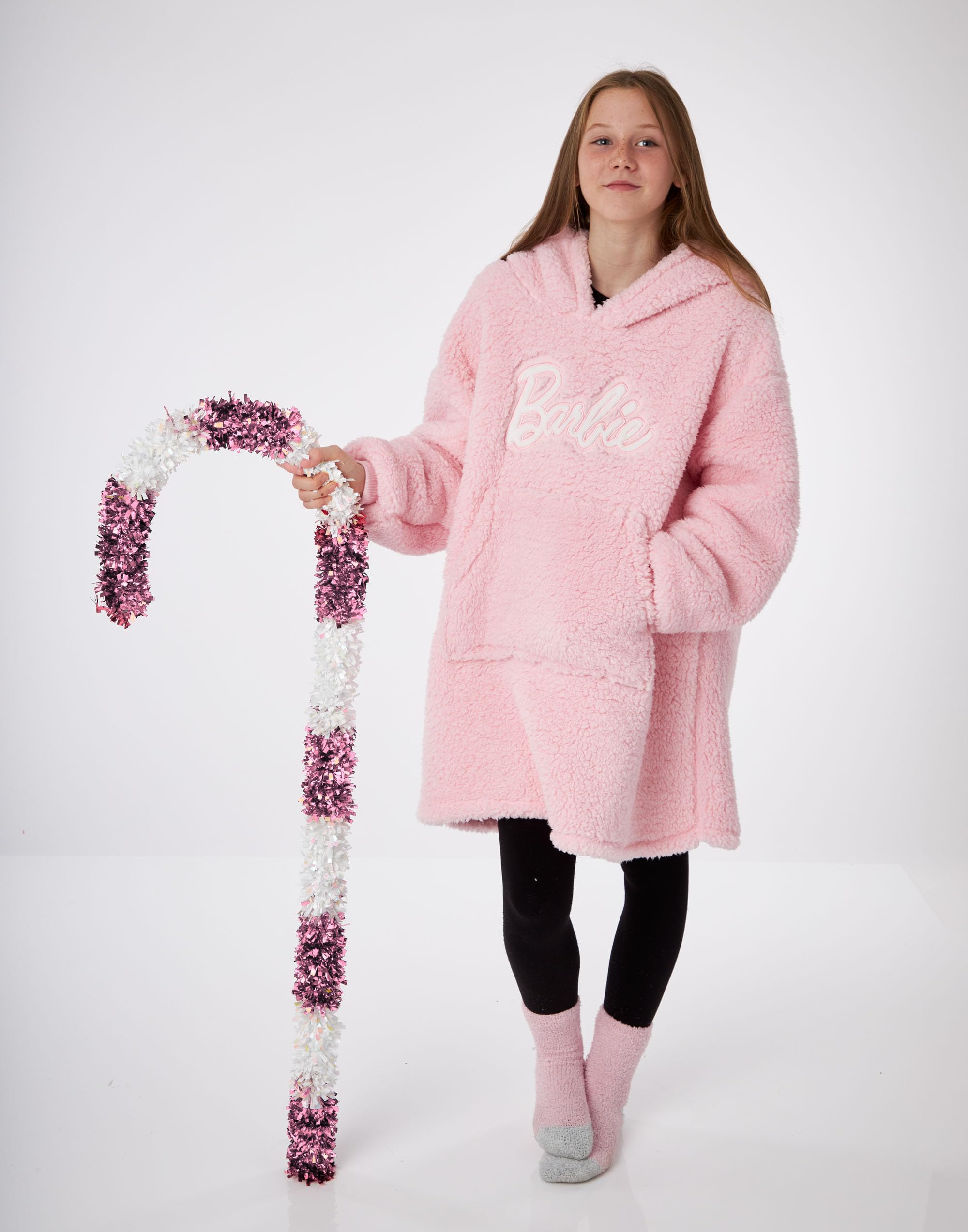 Barbie Girls Pink Logo Blanket Hoodie