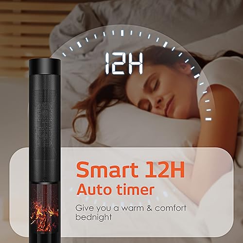 Miniatura 7 de Air Choice Calentador de espacio de 36 pulgadas para habitaciones grandes, calentadores de espacio PTC de 1500 W para uso en interiores, 4 modos y