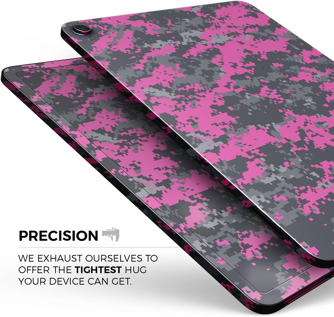 DesignSkinz - Compatible with iPad Pro 12.9" 4th Gen - Skin Decal Protective Scratch Resistant Vinyl Wrap - Hot Pink and Gray Digital Camouflage