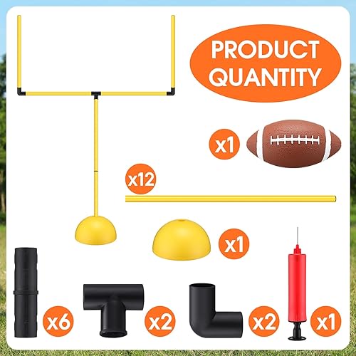 Miniatura 2 de Realspring 1 juego de poste de portería de fútbol de 6 x 4 pies con cubo plegable y mini camiseta inflable de fútbol y bomba para deportes