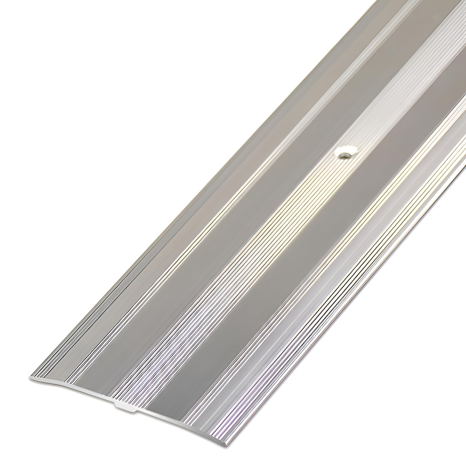 Seuil de Porte Barre Largeur 60 mm Bande De Transition De Sol En Aluminium Plinthe de Sol à Visser, Profilé De Transition Facile À Installer(Silver,150cm/59in)