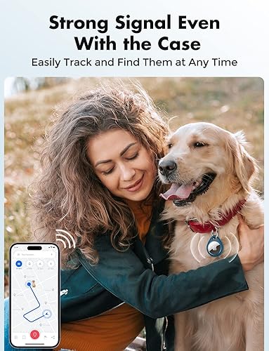 Miniatura 6 de UNBREAKcable Paquete de 4 fundas AirTag con llavero diseño de cerradura ligera protección contra rayones, funda protectora de soporte seguro para