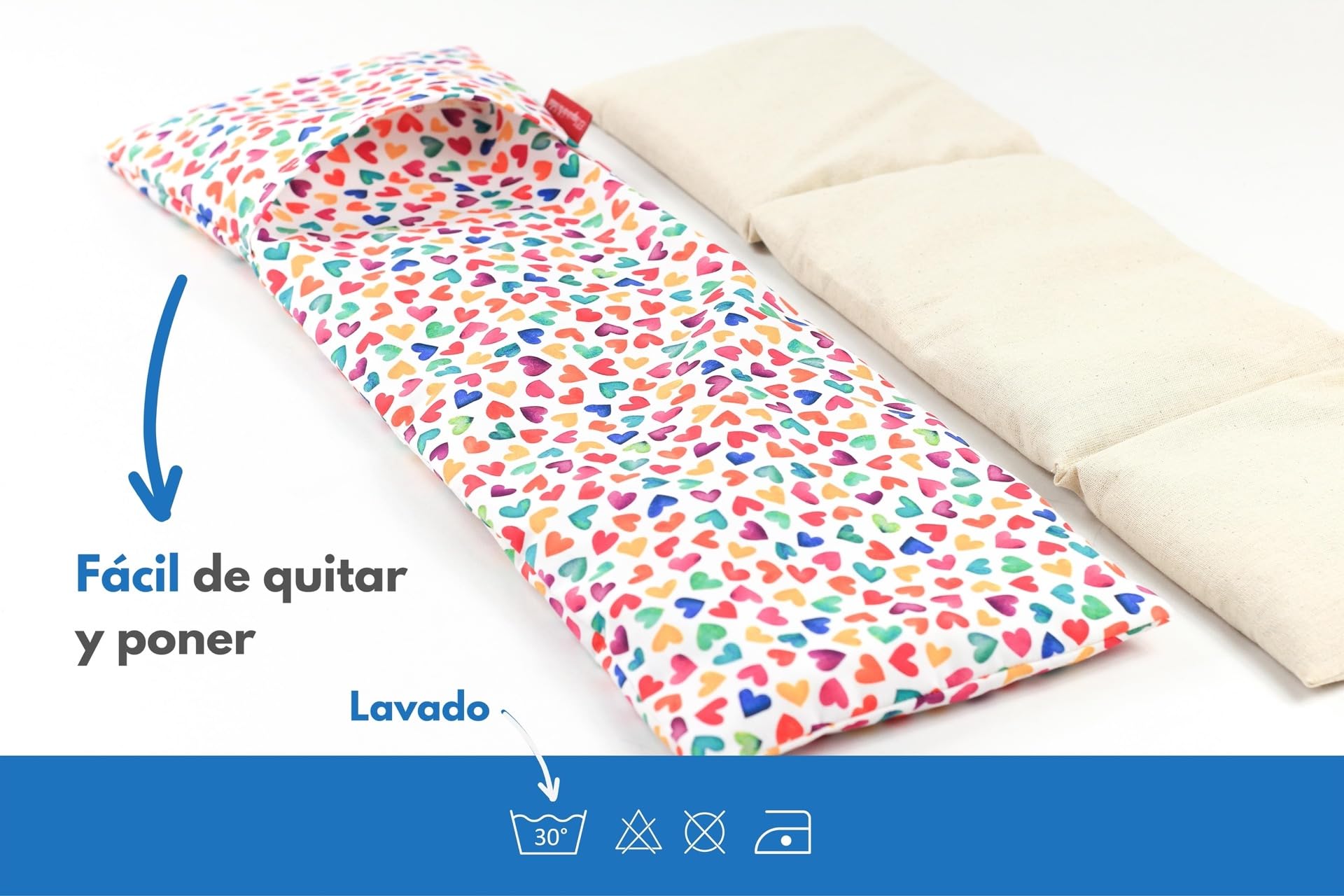 Sacco termico di semi per microonde Aroma Lavanda, Fiori d'arancio o rosmarino per applicare calore secco naturale 100% cotone Agatha (Lavanda, M (50 x 15 x 2 cm) con custodia))