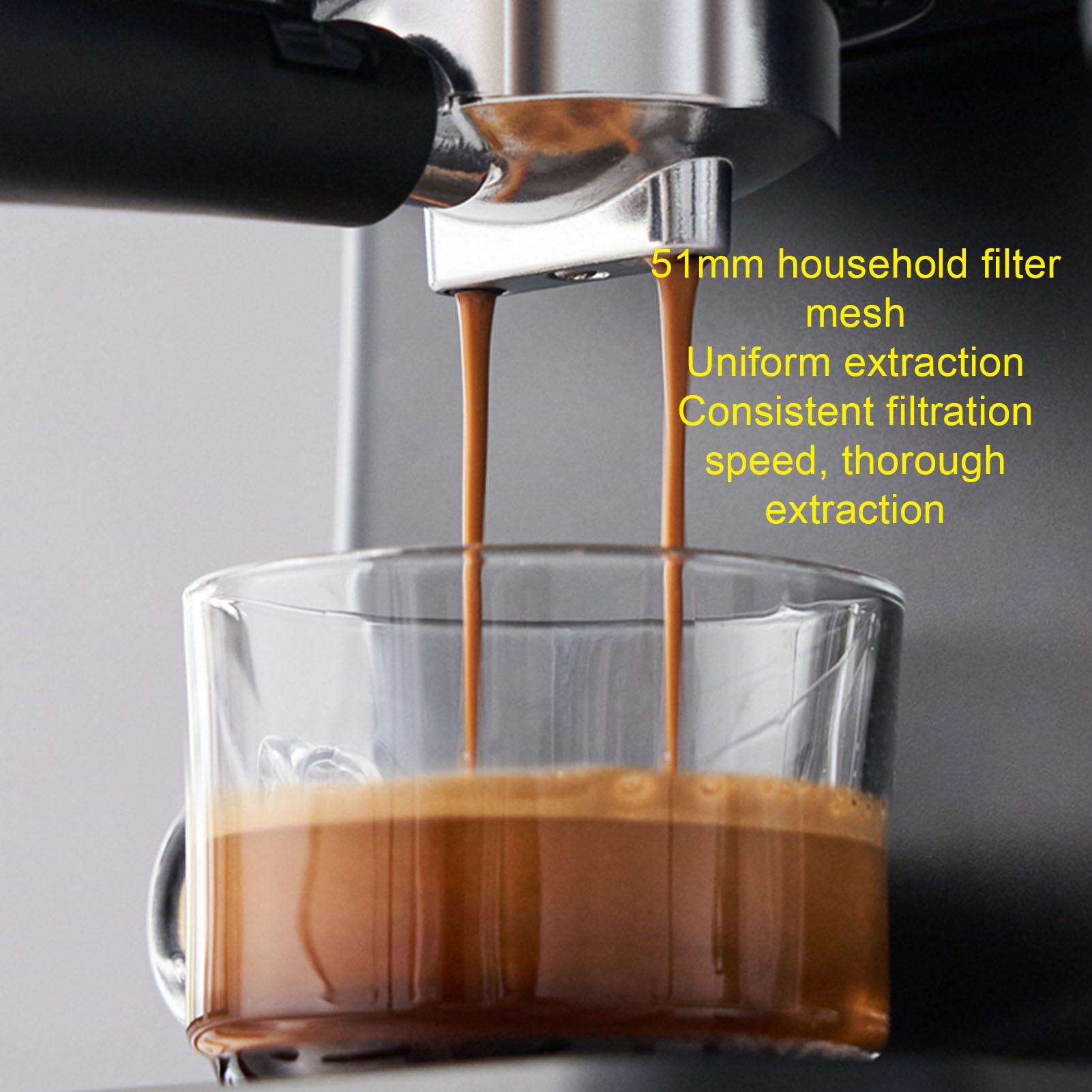 Semiautomática con 20 Bar de Presión y Control PID (Enchufe europeo) | Portafiltro de 51 mm para una rica crema, tanque extraíble de 1,5 L, calefacción de 1050 W, interruptor de preparación fría