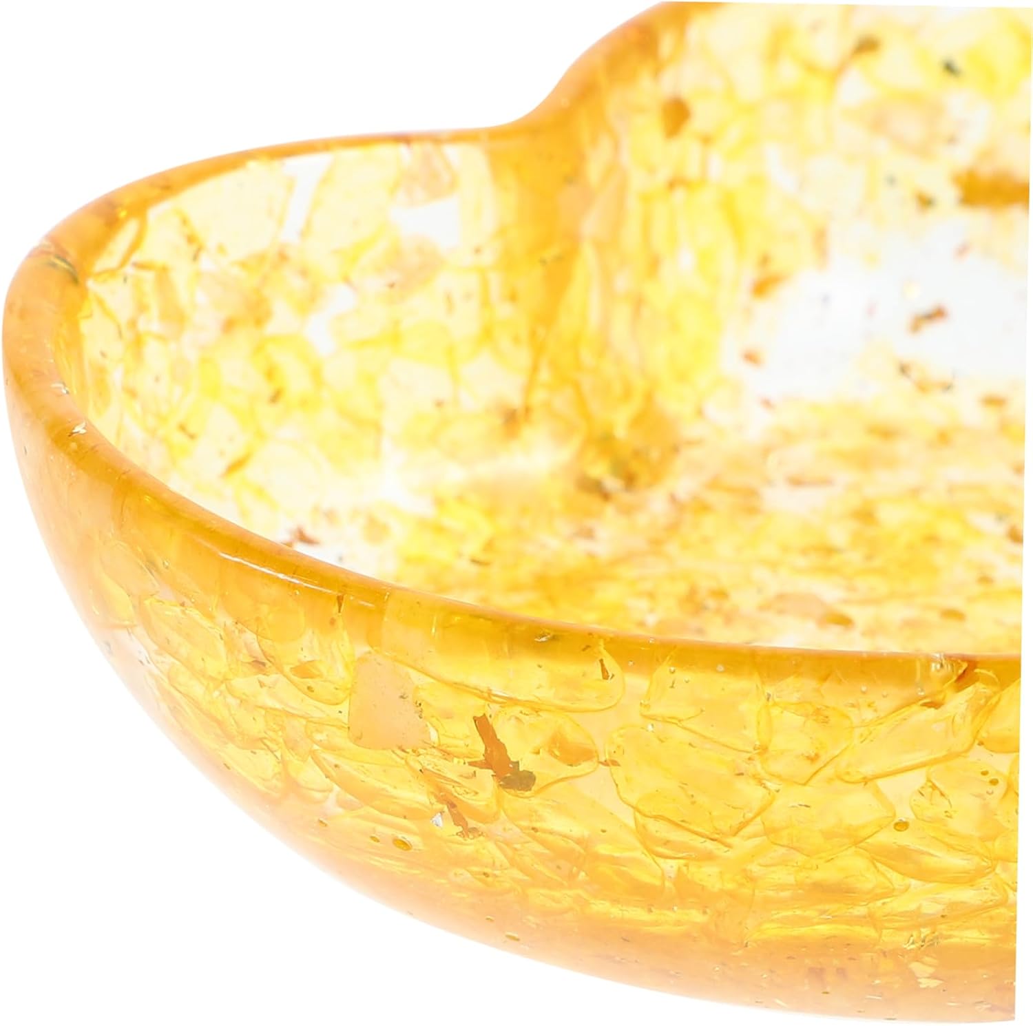 iplusmile Natural Crystal Heart Shaped Candle Holder Unique Resin Craft Bowl for Home Decor Living Room Bedroom Office Build Romantic Touch Hand Polished Design