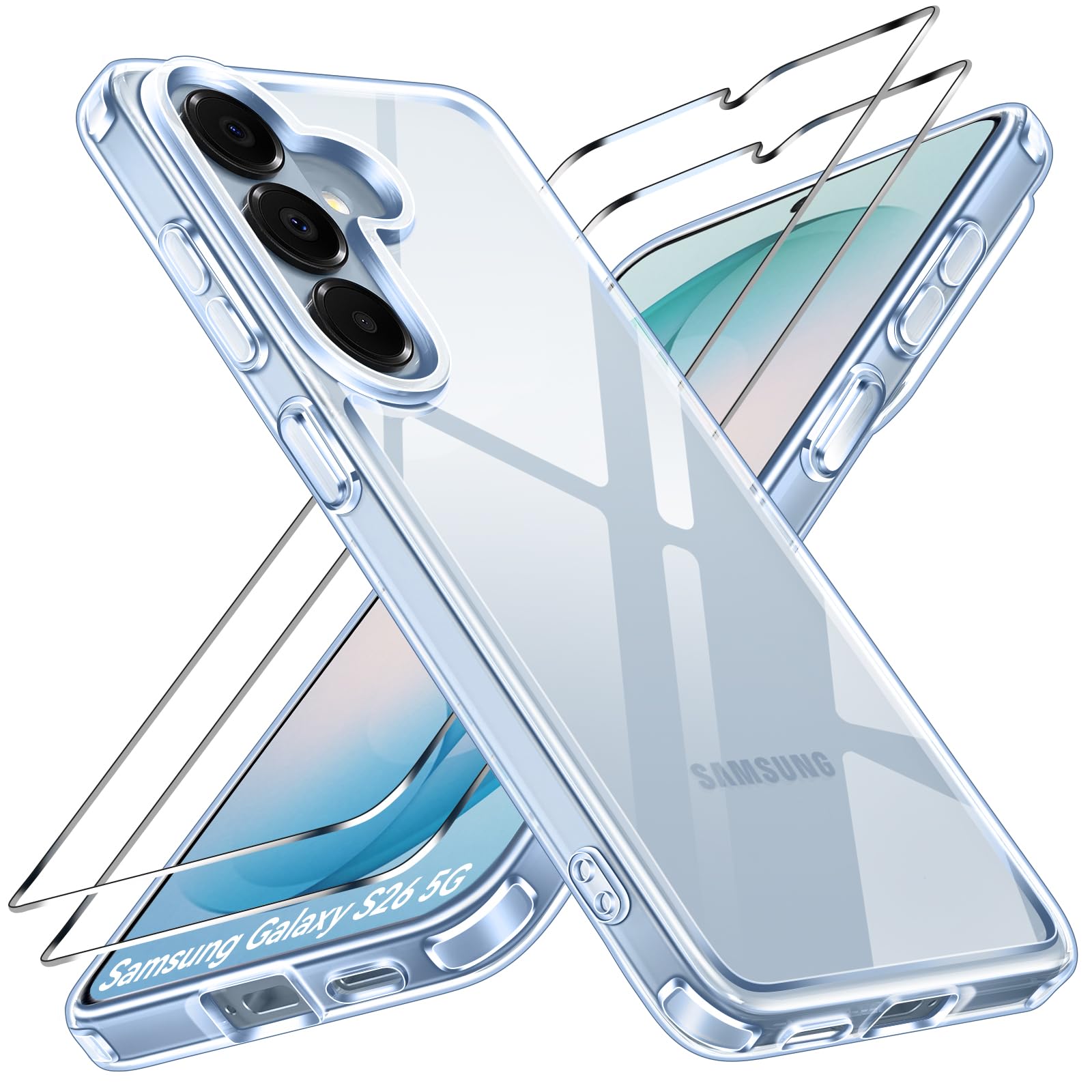 ivoler Anti-Amarillo Clara Funda para iPhone 17 Pro con 2 Piezas Cristal Templado, [Protección Militar] Carcasa Protectora Antigolpes Transparente Anti-Choques Bumper Case — view 112