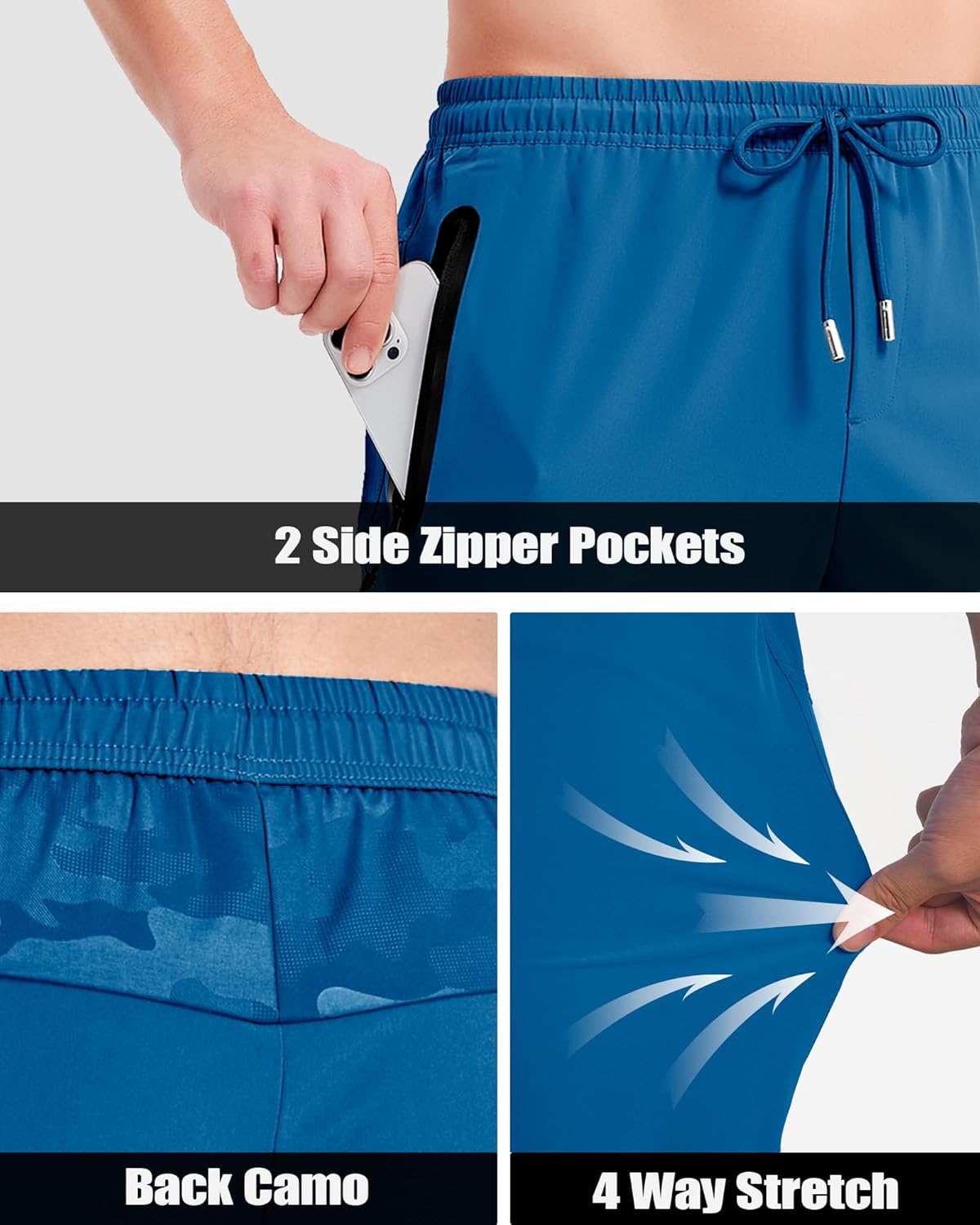 Boladeci Men's Joggers Lightweight Quick Dry Pants Athletic Hiking Workout Elastic Waist Sweatpants with Pockets - Image 6