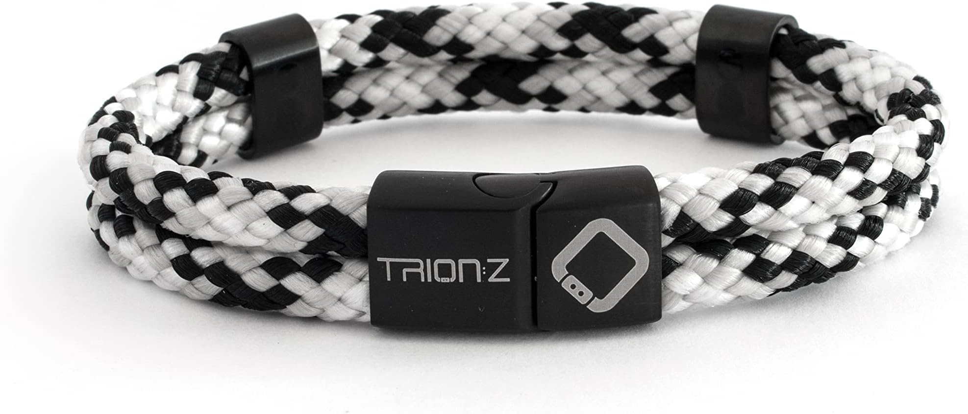 TRION:Z Zen Loop Duo Magnetic Bracelets for Women & Men Wristband Featuring Patented ANSPO Technology Unisex Bracelet (Small, Black/Silver/Grey)