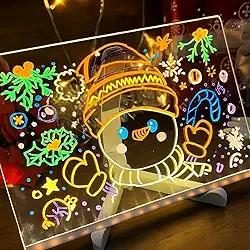 Quadro de Desenho Luminária LED para Escrita com 7 Canetas – Lousa de Mesa para Anotações