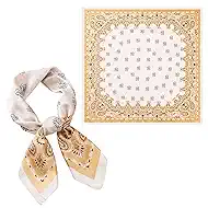 Satin Bandanas Head Scarf For Women, Women's Fashion Square Neck Satin Scarfs for Bag Hair Scarves, 26.7 Inches