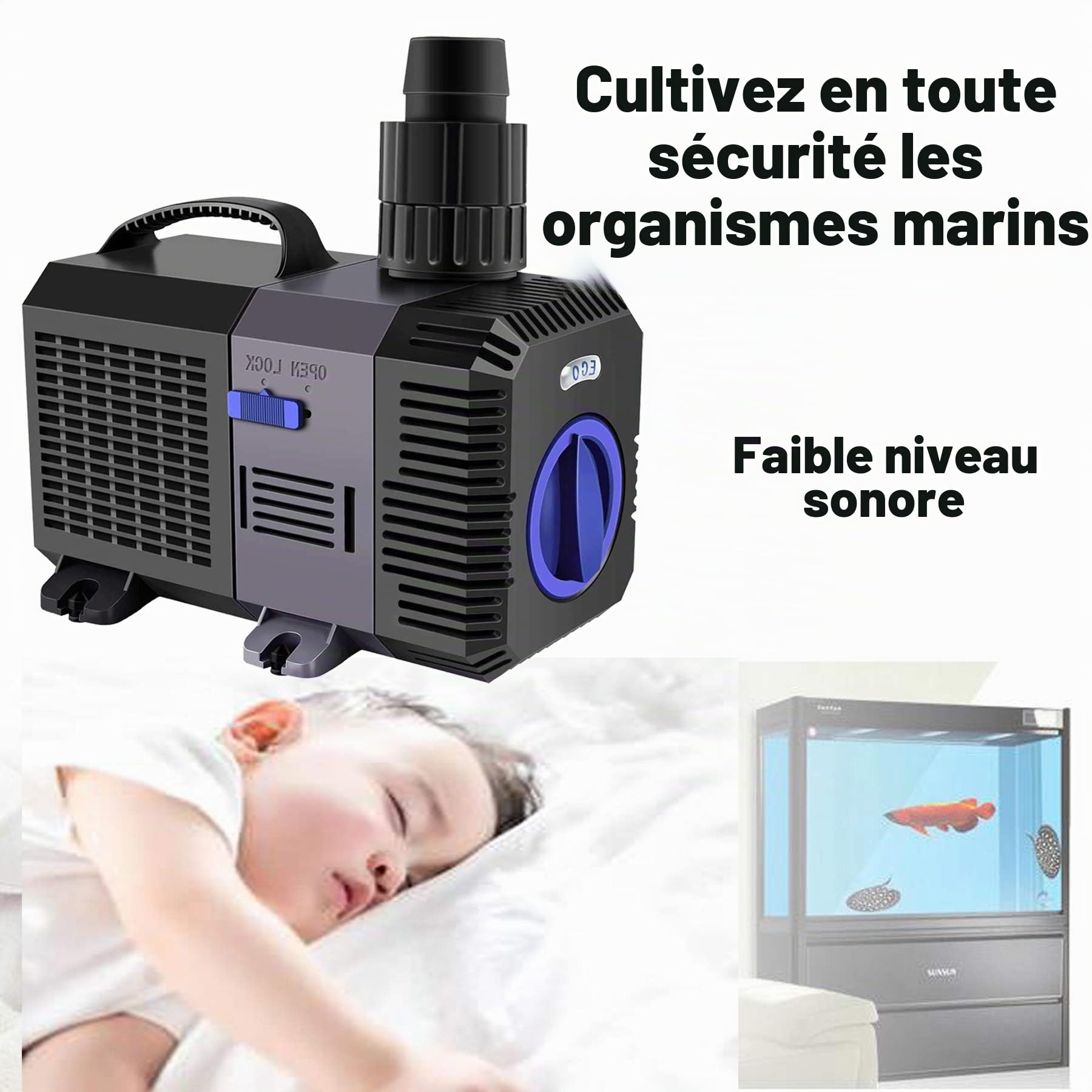Pompe Eco Bassin Pompe à Eau 3600l/h 20W