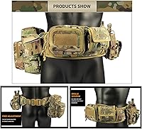 Vista 5 de BOMTURN Cinturón Táctico de Batalla Militar Molle Cinturón de Servicio para Ley y Orden para Policía Ejército Juego de 7 en 1