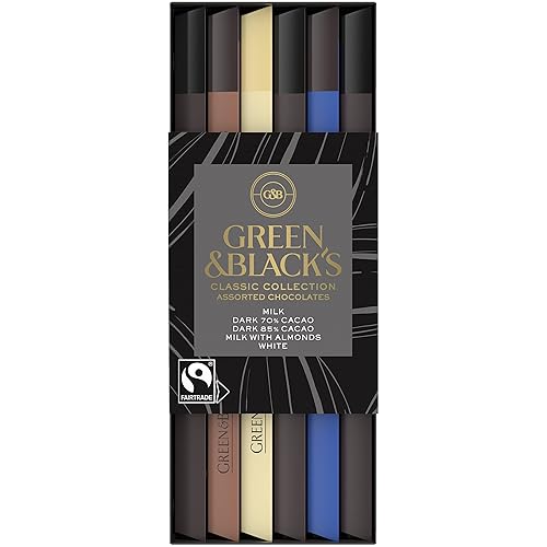Miniatura 9 de Green  Black s - Juego de regalo de chocolate 85 chocolate negro 70 chocolate negro chocolate con leche con almendras y chocolate blanco 6 barras de