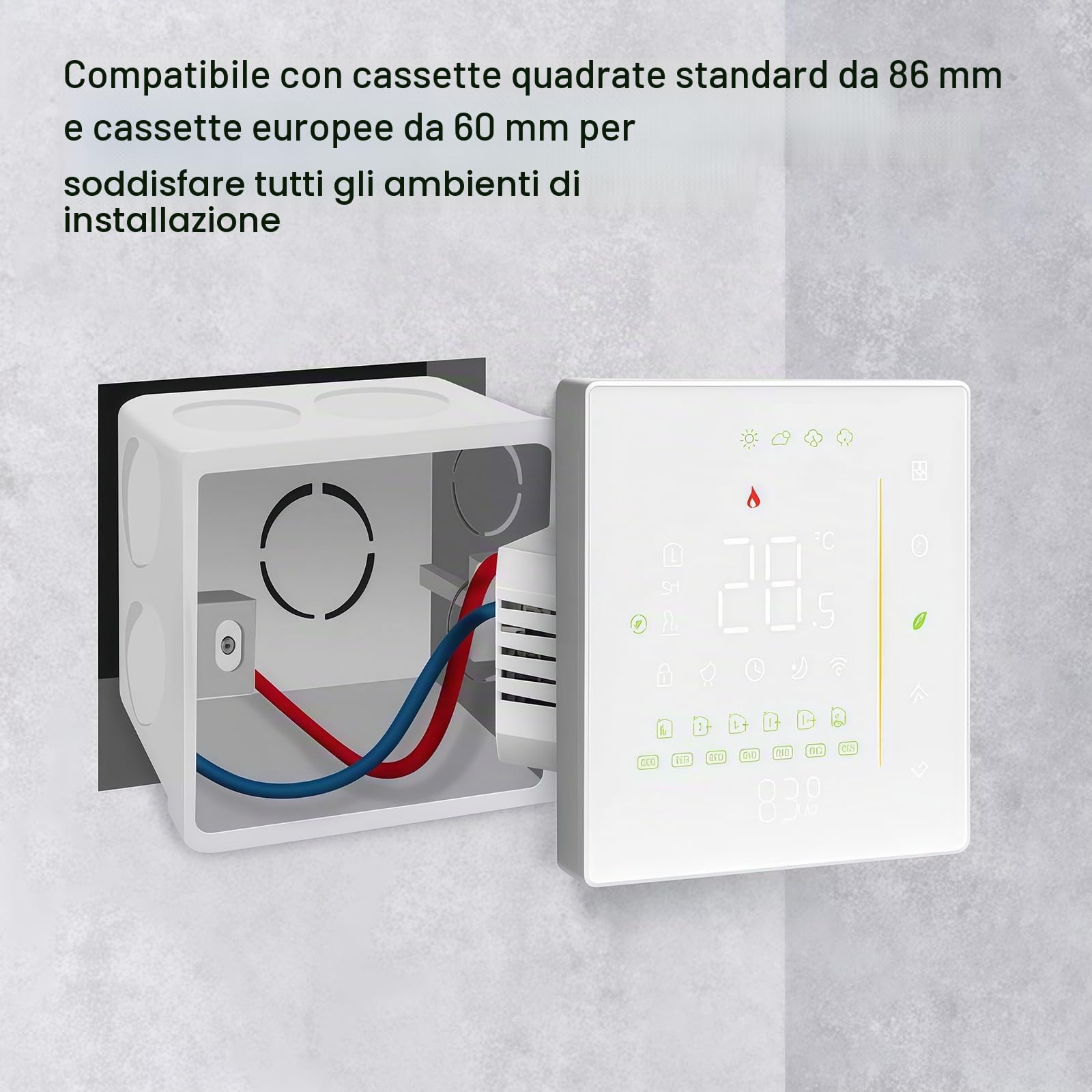 006 Serie WI-FI Termostato - Termostato Programmabile Touch Screen per Riscaldamento Acqua/Elettrico/Caldaia - Controllo Remoto Tramite Cellulare Funziona con Alexa, Google Home, IFTTT