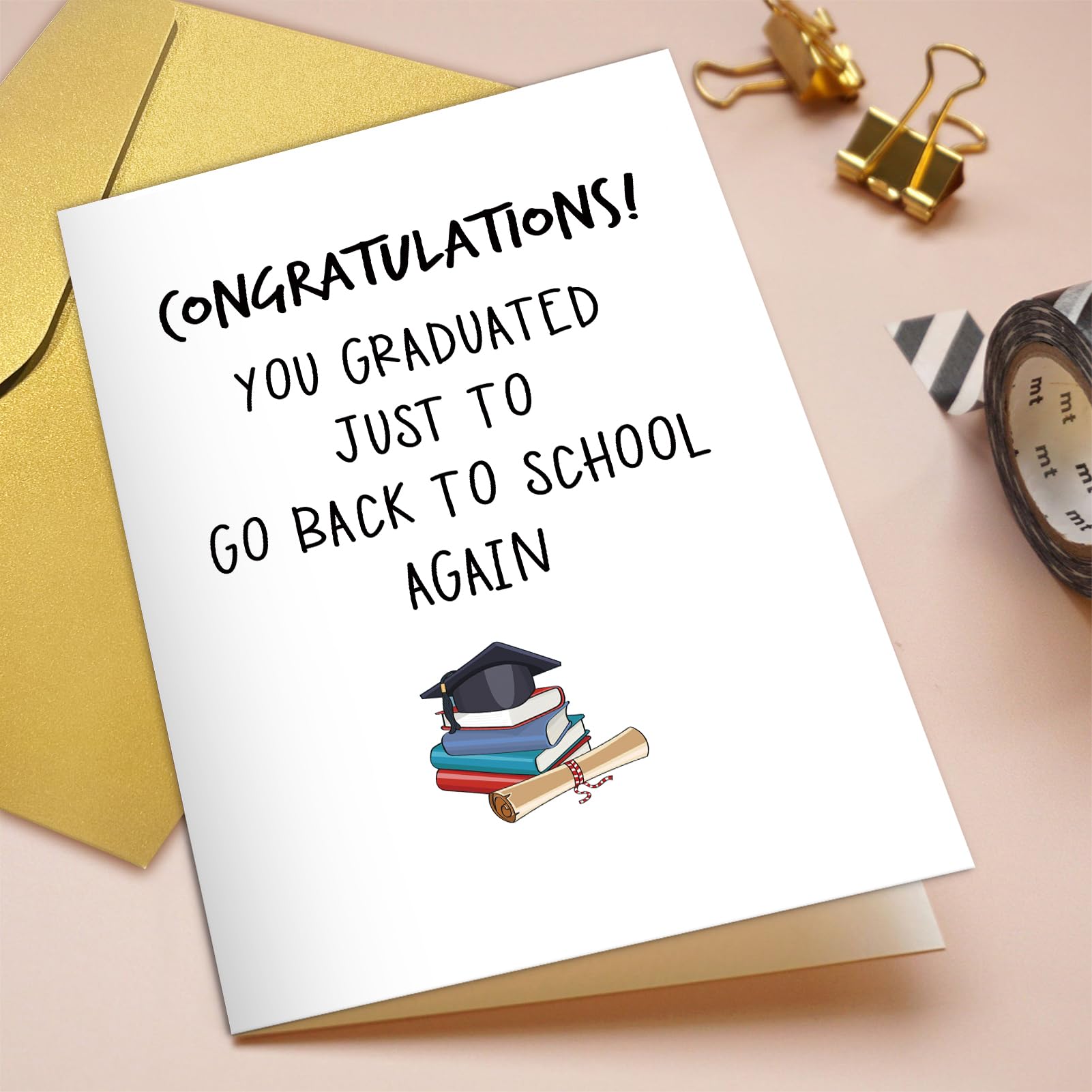 Amazon.com: Qiliji High School Graduation Card, Congratulations Graduation  Cards for 8th Grade, Grad Card Gift for Student Daughter Son, You Graduated  Just To Go Back To School Again : Office Products