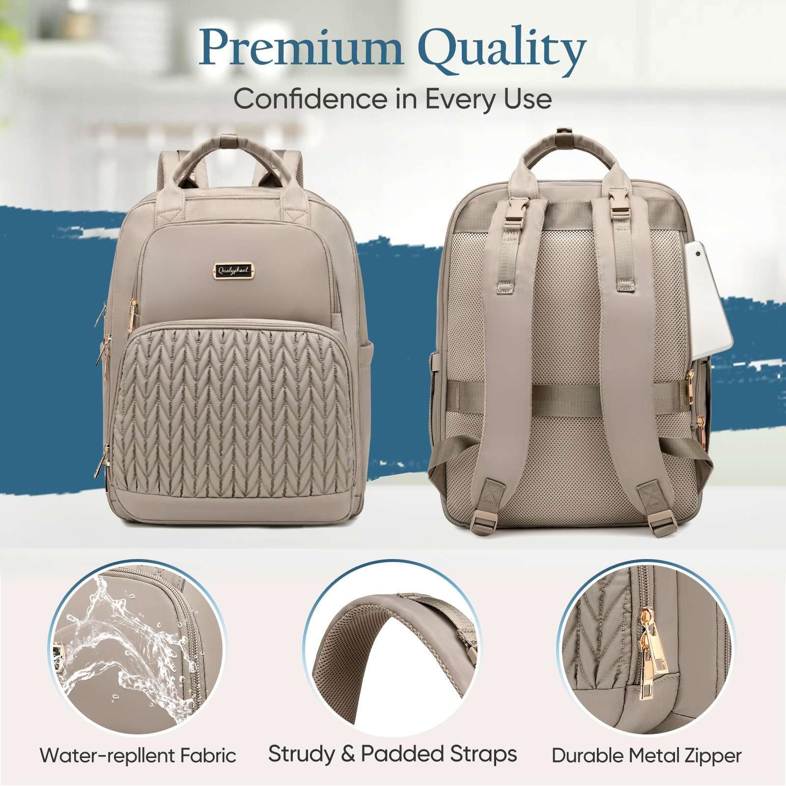 Qualyphant Sac à dos à langer extensible extra large de 35 l pour 2 enfants jumeaux, sacs à dos à langer matelassés