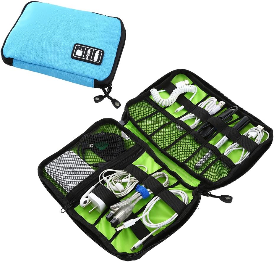 Travel Cable Organizer Electronics Accessories Organizer Bags (Blue)