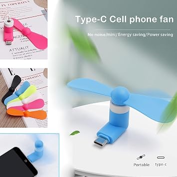 6 Pack USB Type C Mini Mobile Phone Fan for iPhone 17/17 Pro/17 Pro max