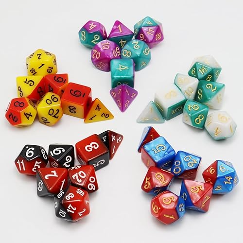 Miniatura 10 de DND - Juego de dados transparentes poliédricos  IDTQ Dungeons and Dragons Purple translúcidos juego de dados RPG MTG juegos de mesa 5 juegos D4 D6