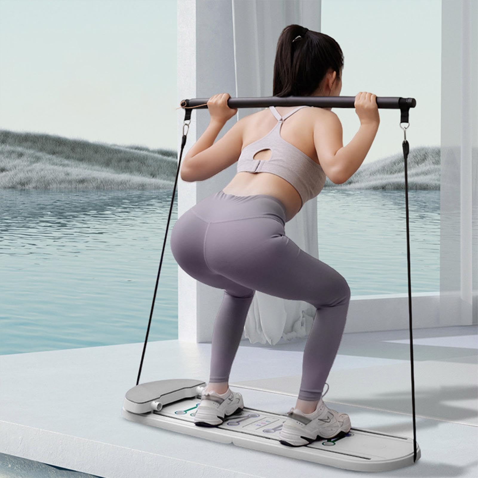 Pilates Board, Pilates Reformer Board, Attrezzatura per l'allenamento del core, Scopo Ab Core Trainer, Tavola pieghevole Pilates, Attrezzatura Pilates, 108x41x75 Cm, Ab Core Trainer per modellare