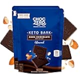 ChocZero Keto Bark, Dark Chocolate Almonds with Sea Salt, Sugar Free, Low Carb, No Sugar Alcohols, No Artificial Sweeteners, All Natural, Non-GMO, 6 Ounce (Pack of 2)