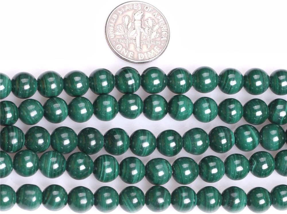 7mm Round Malachite Stone Beads Strand 15 Inch Jewelry Making Beads