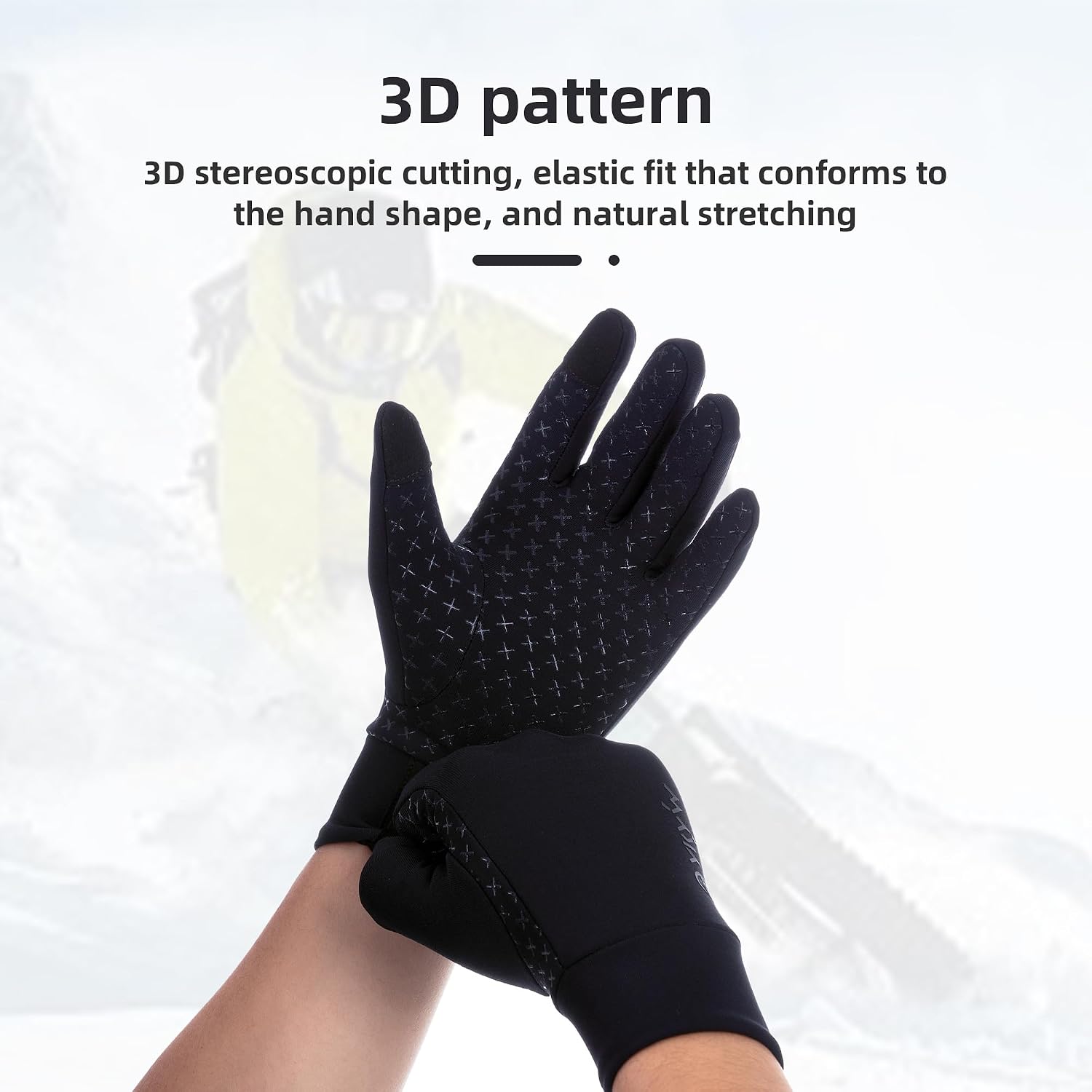 YKYWBIKE Winter Cycling Gloves Men Women -Touch Screen Padded Bike Glove Water Resistant Windproof Warm Anti-Slip for Running Biking Workout