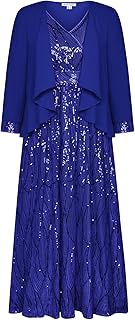 2025 Women's Two Piece Sequin Dress with Jacket Mother of The Bride Dresses Homecoming Wedding Guest Dresses
