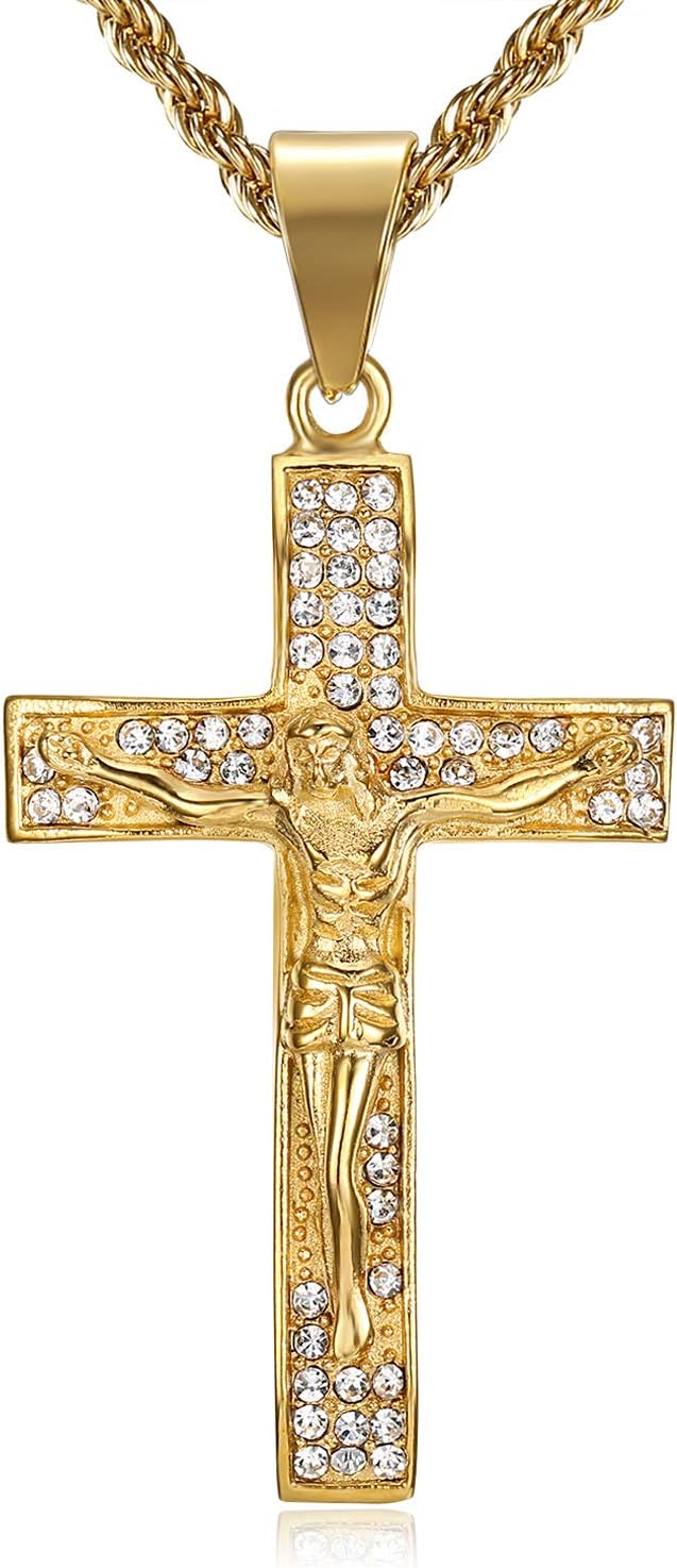 Cadenas Y Cruces Para Hombres Cadena De Acero Inoxidable Con Logo