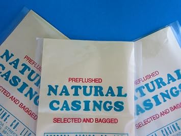 Three Full Hanks of Pre-Flushed Longer Natural Hog Casings **Now in Strong CTYOVAC Packaging. Leak and Freezer Proof**