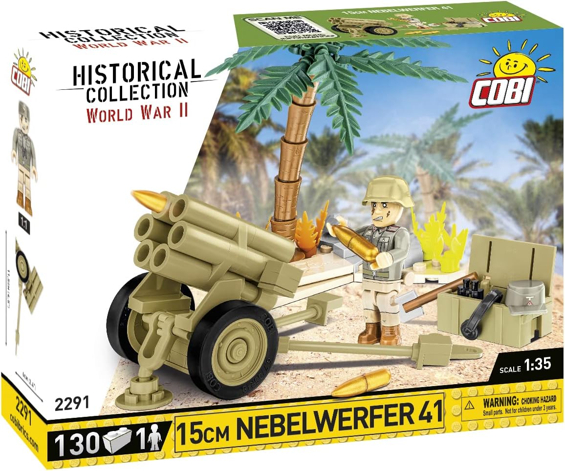 COBI Historical Collection: World War II 15cm Nebelwerfer 41 Building Set, 130 Pieces