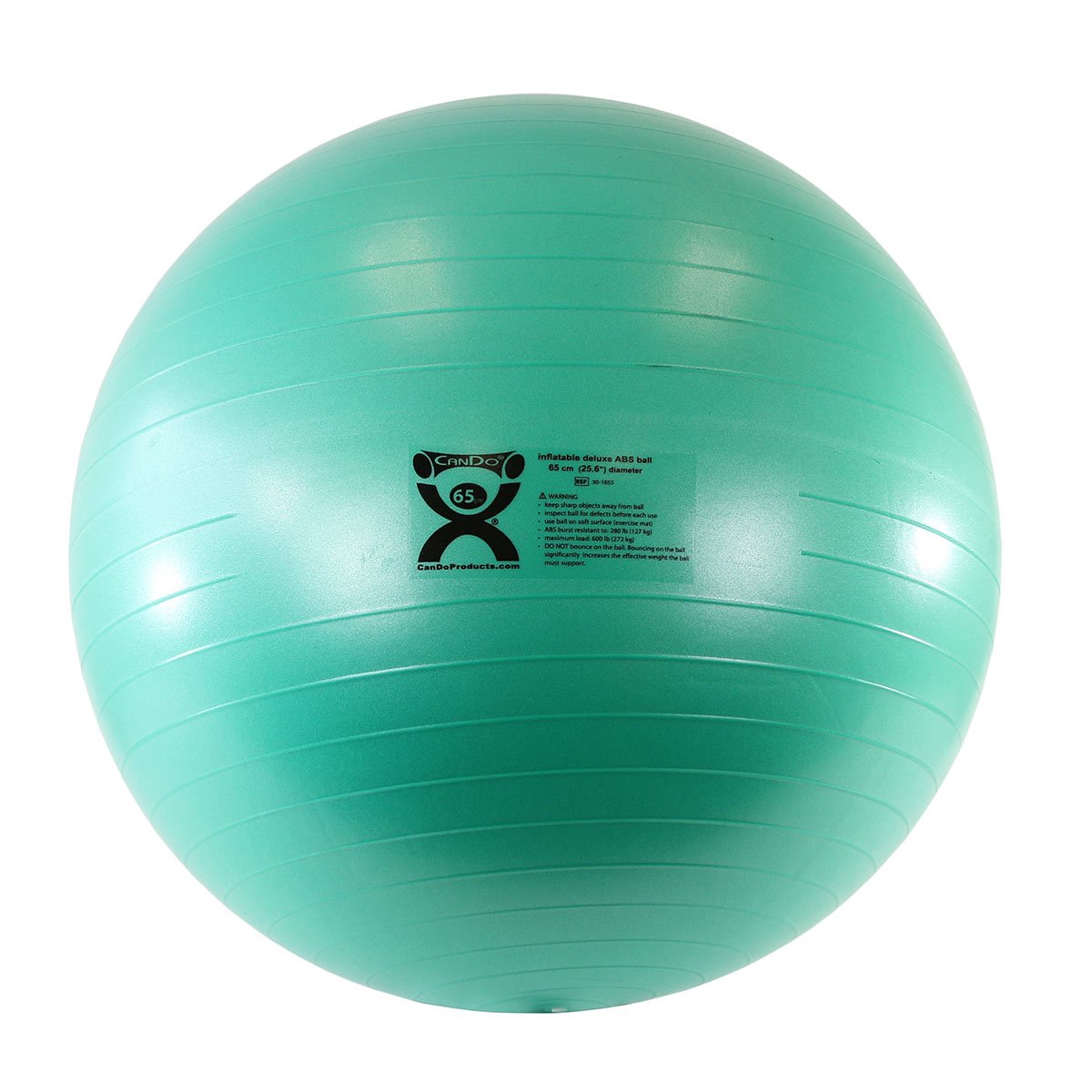CanDo Deluxe ABS Inflatable Exercise Ball, Green, 25.6"
