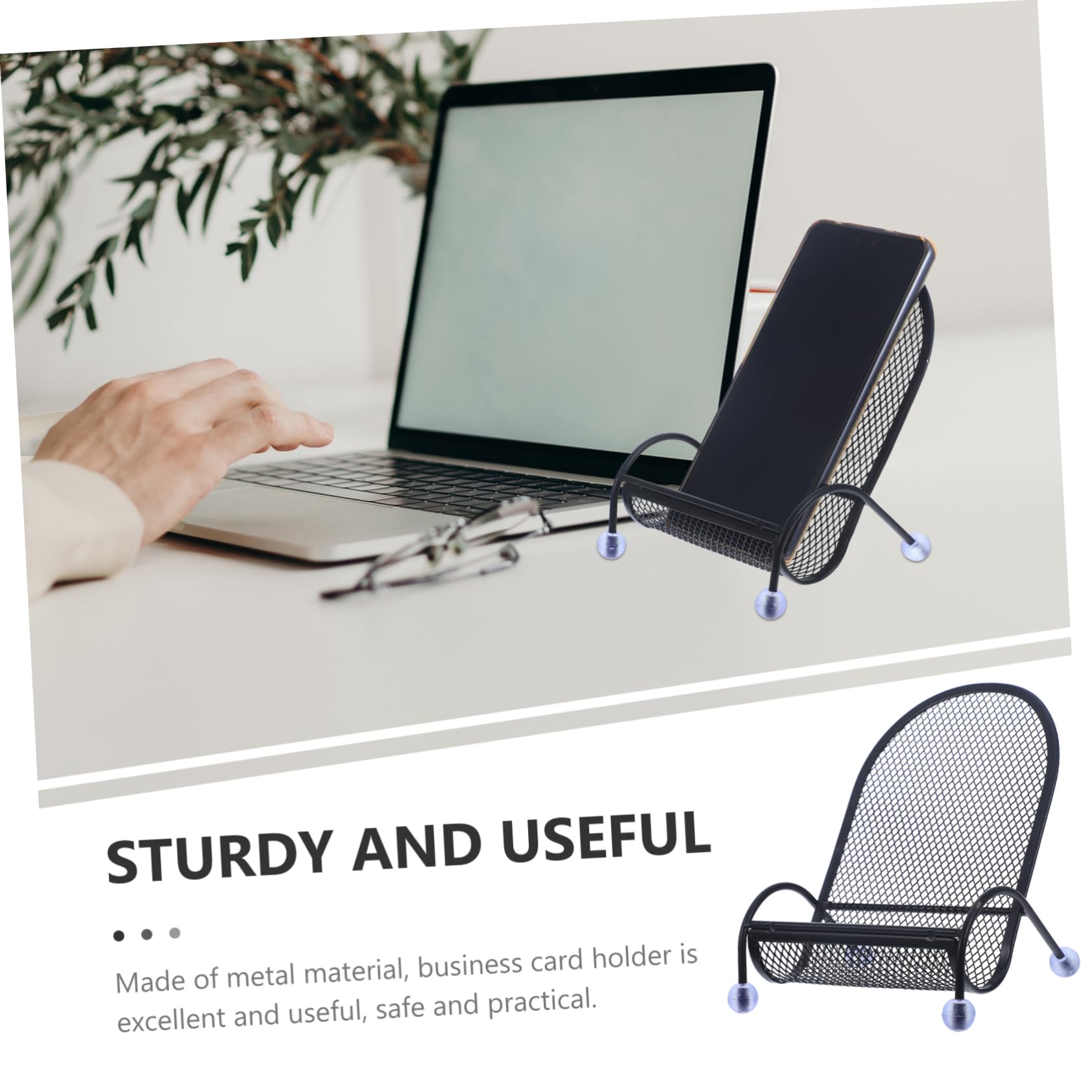 Hemobllo 3pezzi Supporto Da Scrivania Per Smartphone e Biglietti Da Visita Design Forma Di Sedia Stabile e Elegante Per Ufficio e Casa