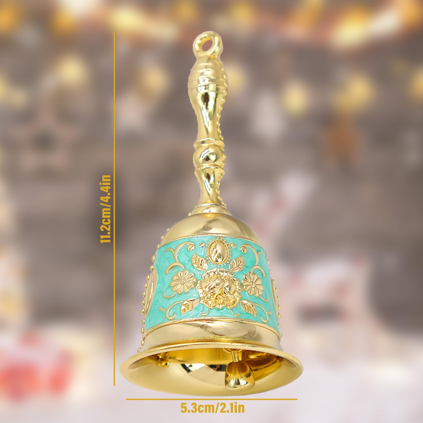 Clochette De Table En Laiton – Style Rétro, 4,3 X 10 Cm – Pour Dîner, Méditation, Appel – Son Clair Et Fort