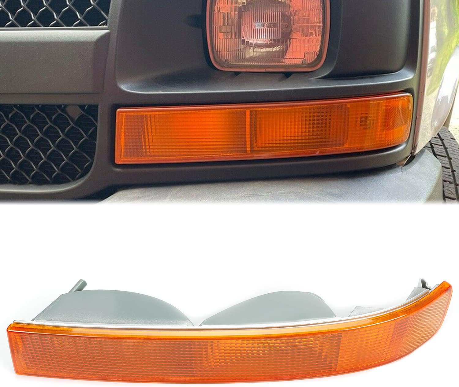 ECOTRIC Turn Parking Signal Light Compatible with 2003-2022 GMC Savana Van/Chevy Chevrolet Express Side Marker Parking Light Assembly Corner Replacement for GM2520188 (No Light Bulb) Driver LH Side