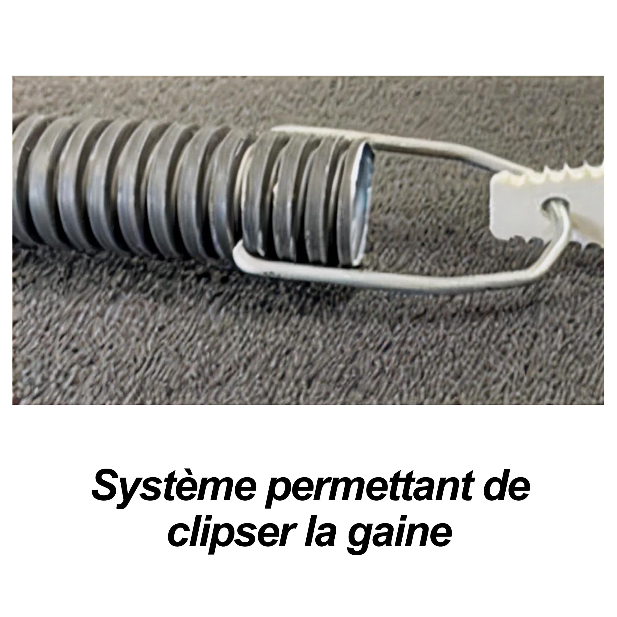 EASY-GRIP - Aiguille Électricien 3m – Passe Câble Mural avec Chaînette, Agrafe – Tire Fil Électrique Flexible et Gradué pour Cloisons, Faux Plafonds et Combles - Breveté et Made in France