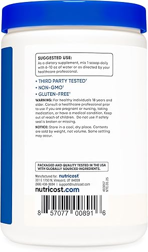 Miniatura 4 de Nutricost Polvo HMB (Beta-hidroxi beta-metilbutirato) 8.82 oz - Sin gluten y sin OMG