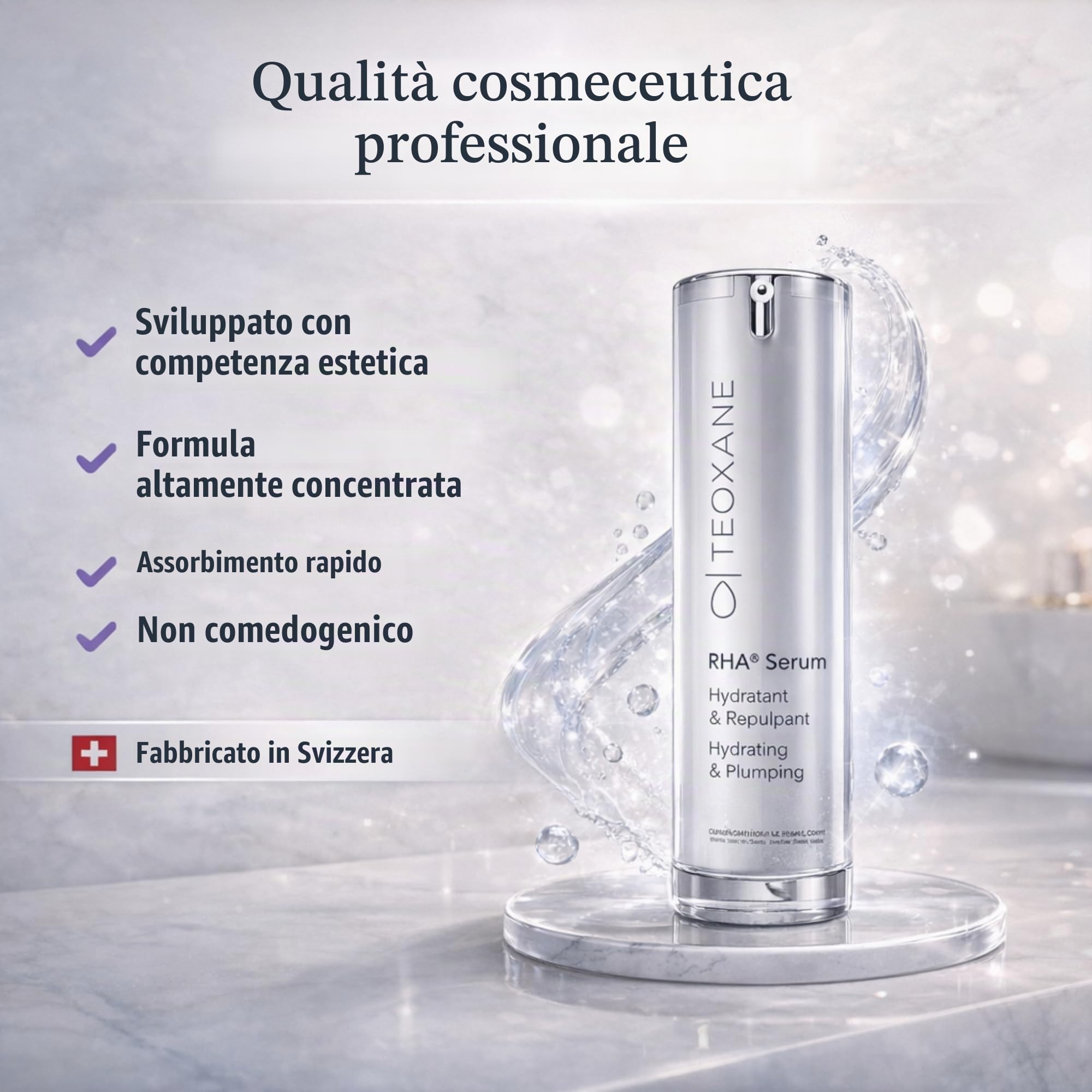 TEOXANE RHA Siero – hyaluron siero altamente concentrato | siero anti-invecchiamento con acido ialuronico | siero viso anti invecchiamento per la massima umidità | effetto filler hyaluron & rughe
