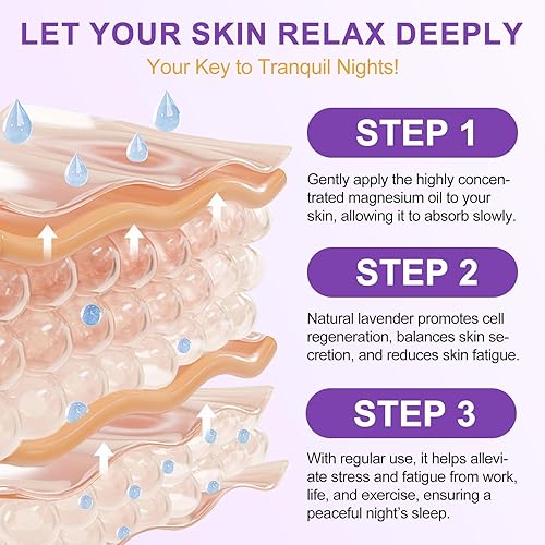 Miniatura 5 de Crema de magnesio para dormir - Enriquecida con aceite de almendras, lavanda y vitamina E para una relajación profunda - Loción de magnesio natural