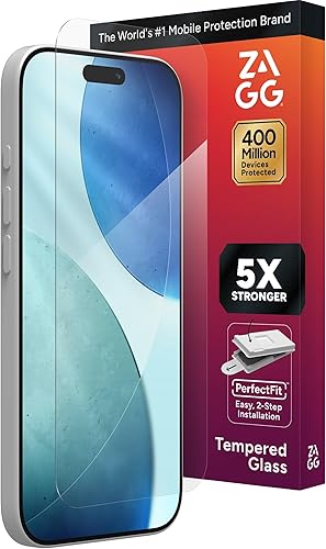 Miniatura 19 de ZAGG Glass Elite - Protector de pantalla antirreflejos para iPhone 15 Pro Max, 5X más fuerte con bordes reforzados, superficie resistente a arañazos