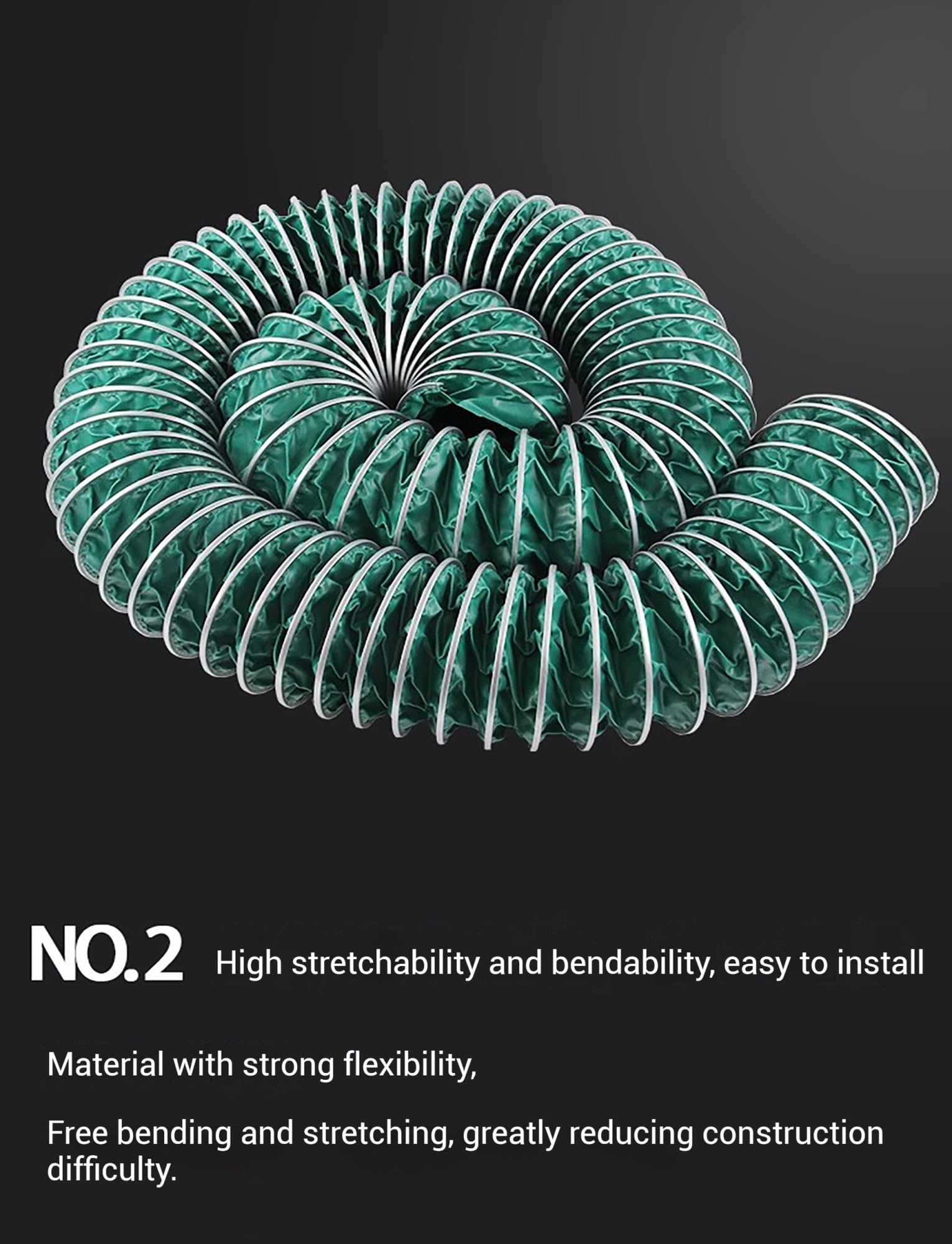 Tubo Flessibile di Ventilazione Commerciale da 3 Metri (10 Piedi), Tagliabile, Pieghevole E Flessibile, Kit di Ventilazione per Asciugatrici, Cucine, Bagni, Tende E Serre (75 Mm)