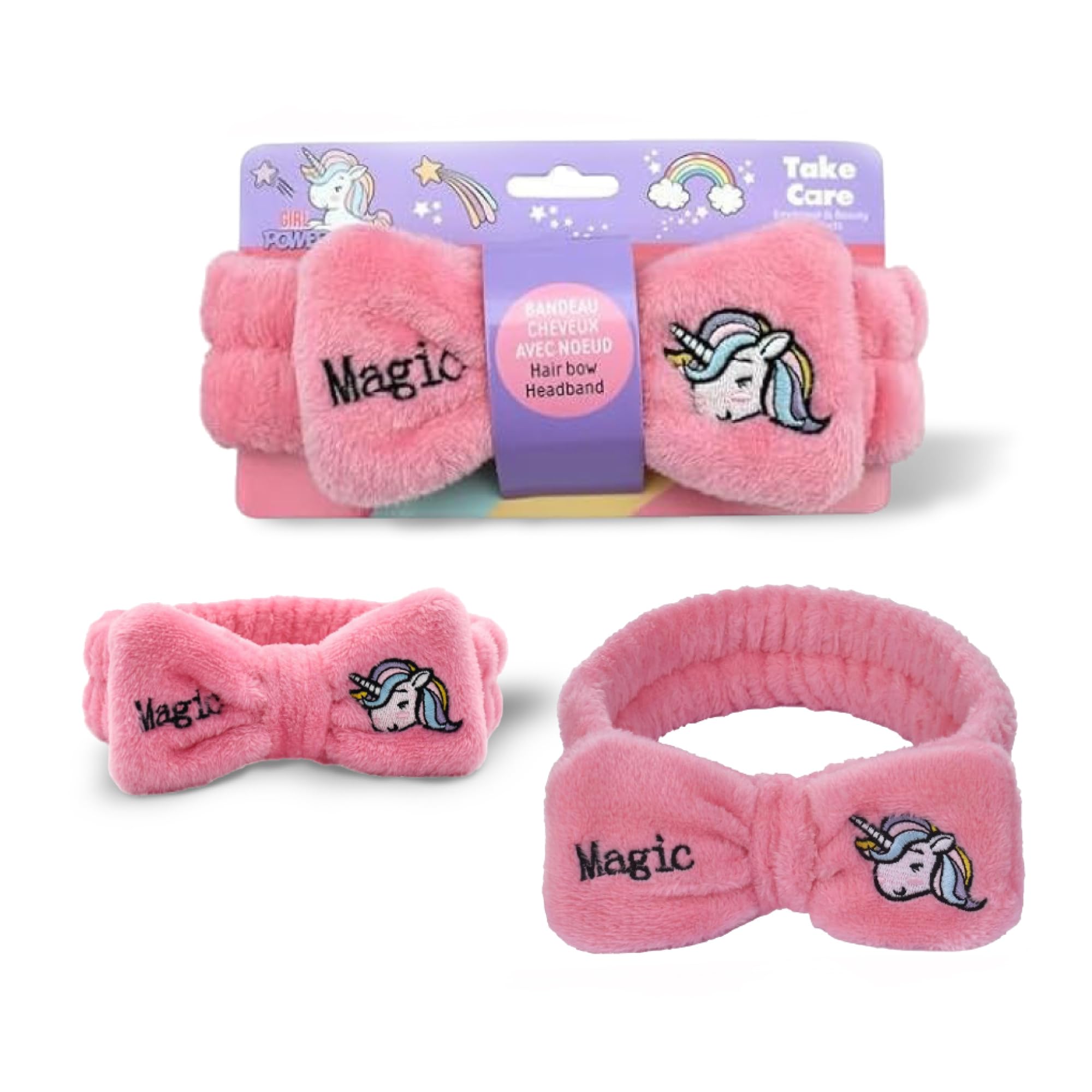 Unicorn Hair Band, with Letters Cute and Wide for Women and Girls, Omg Turban Elasticated Fleece Make-Up Gift Idea