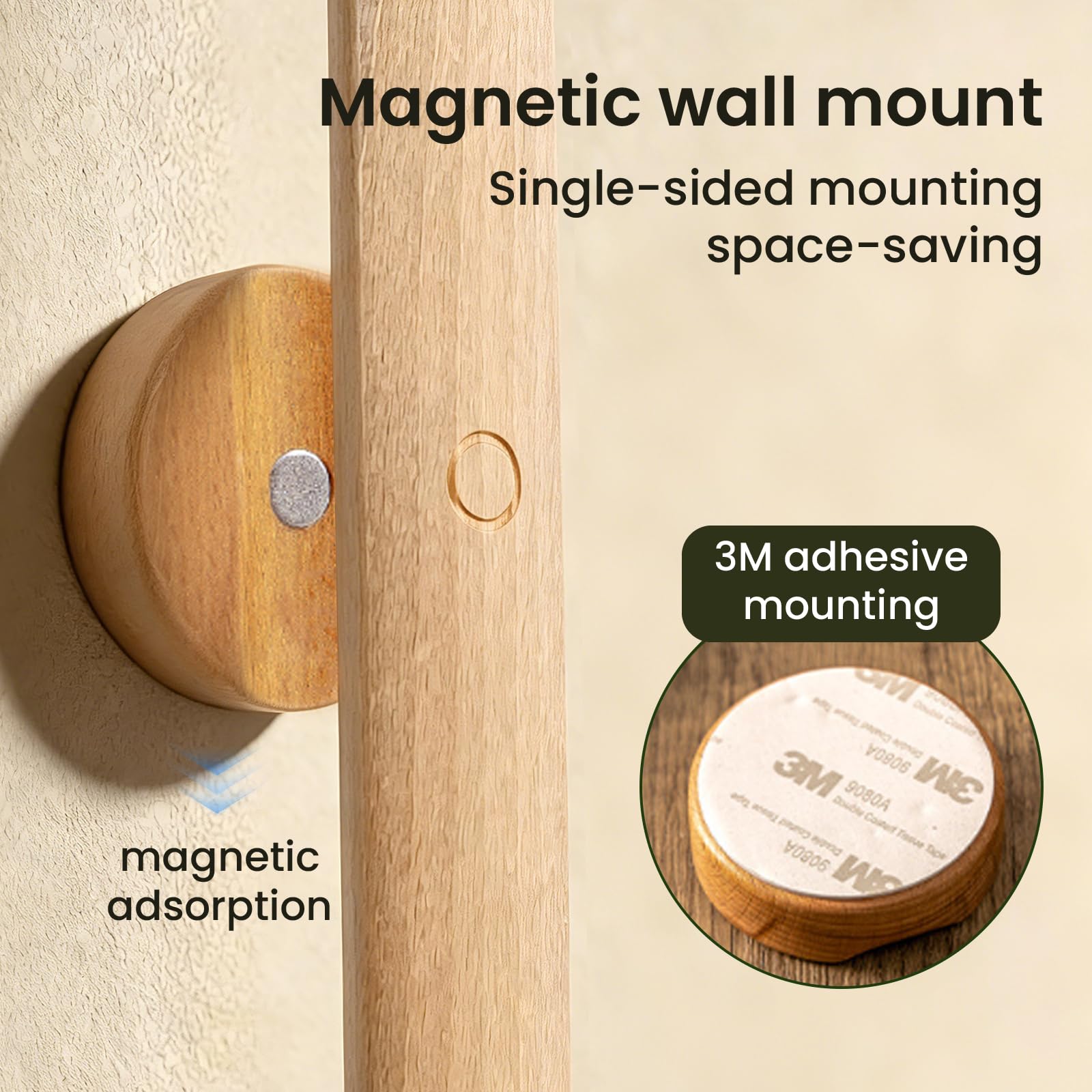 75 cm Chausse Pied Long Bois Magnétique avec Support Mural, Chausse Pieds Long Manche à Suspendre pour Personnes Âgées, Femmes Enceintes, Chausse-pieds en Hêtre Hygiénique
