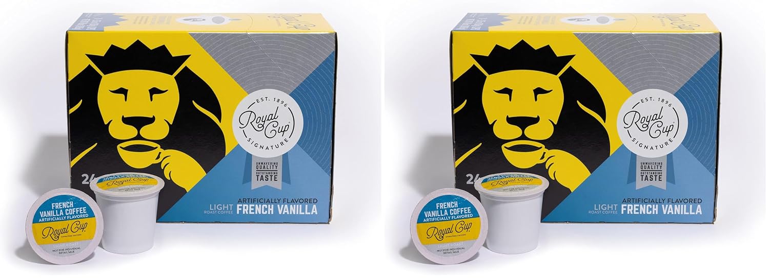 ROYAL CUP SIGNATURE COFFEE - French Vanilla Light Roast Single-Serve Capsules - 48 Pack